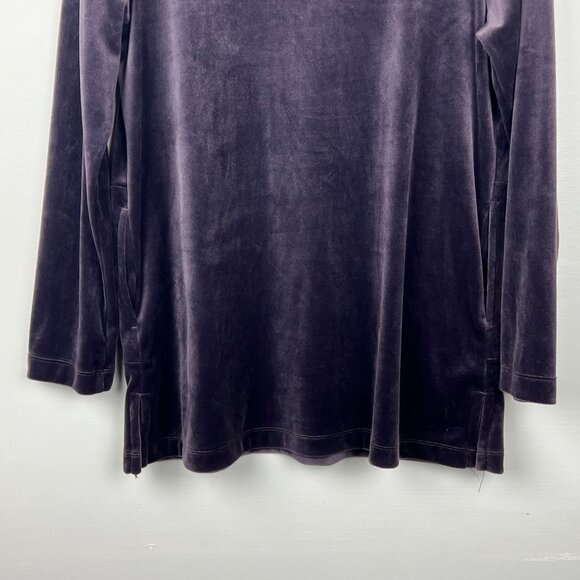 Pure Jill Women's Purple Velour Stretch Long Sleeve Top Size Small Petite - Picture 5 of 7